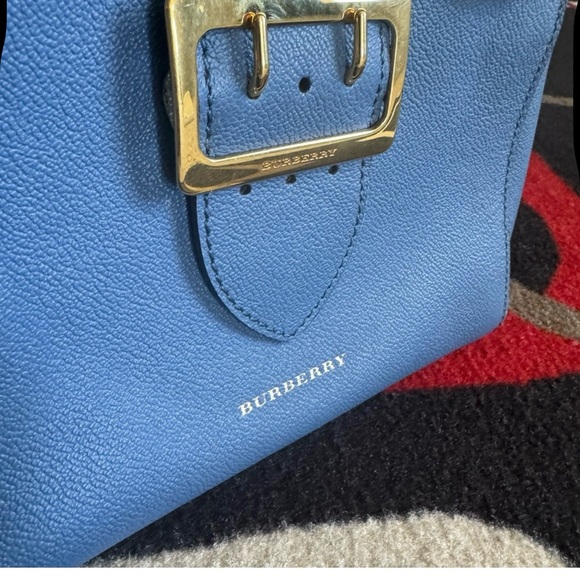 Burberry Blue Crossbody Bag with Plaid Strap - Picture 5 of 6